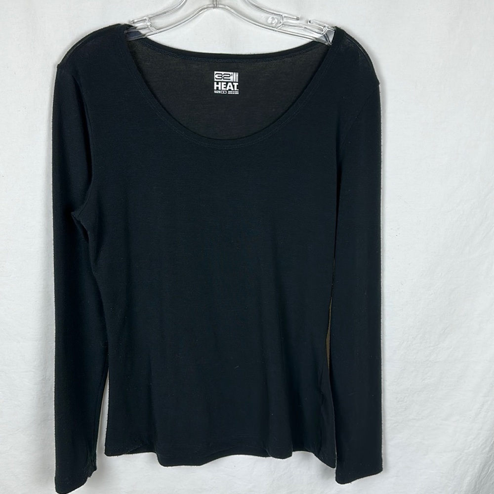 32 Degrees Heat black long sleeve layering top, size L
